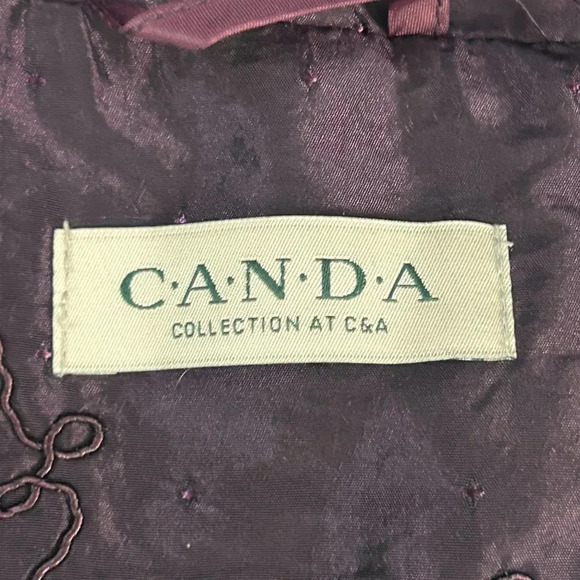 Canda Collection at C & A Purple Embroidered Blazer Jacket Size Large - Picture 3 of 8